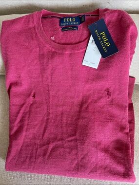 Polo by Ralph Lauren Women's Crewneck Sweater in Pink L